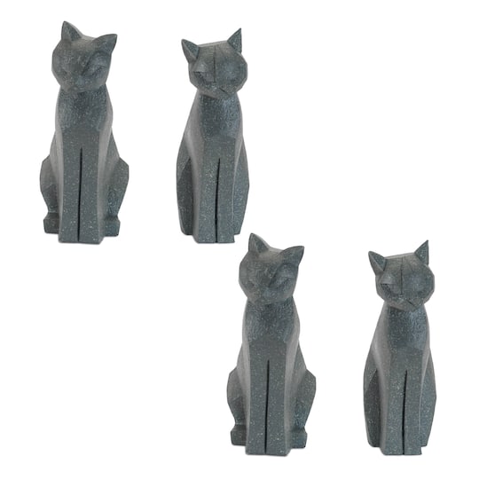 Melrose Modern Sitting Cat Statue Set in Gray | Michaels®